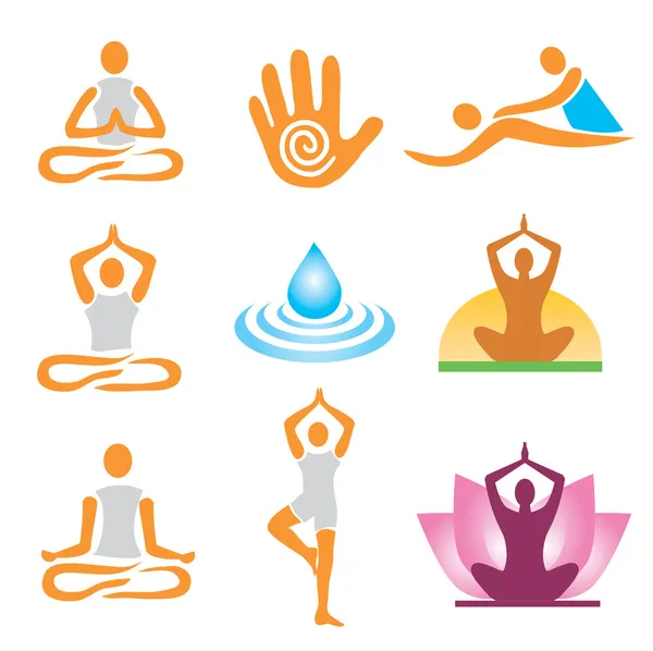 Icons_yoga_spa_massage — стоковий вектор