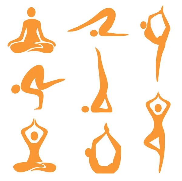 Icons_yoga_asanas — ストックベクタ