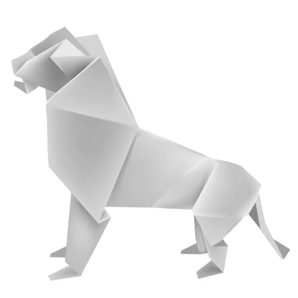 Origami_lion — Stockový vektor