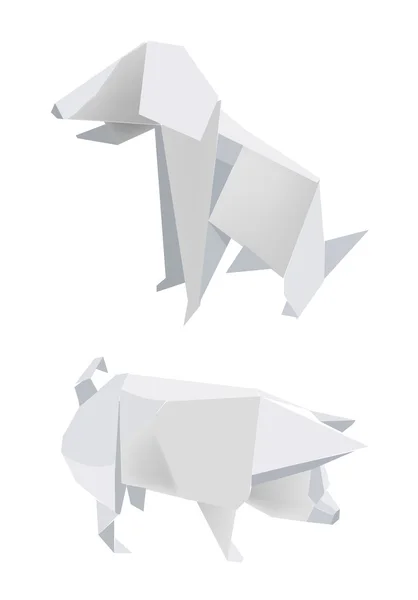 Paper _ pig _ dog — Vector de stock