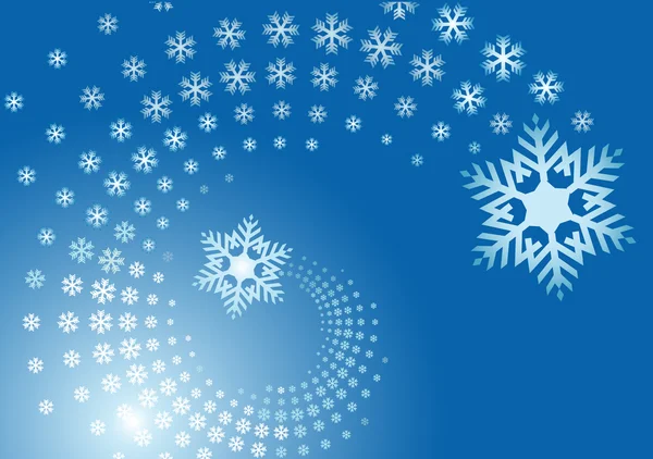 Blue_snowflakes_backrground — Stockový vektor