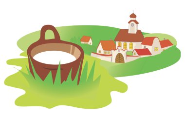 Landscape_village_milk clipart