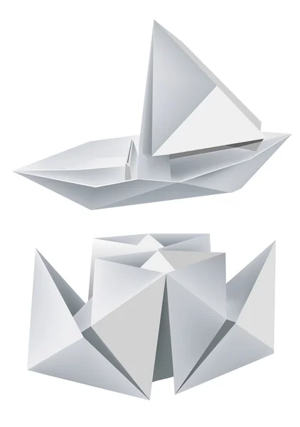 Origami _ bateaux — Image vectorielle