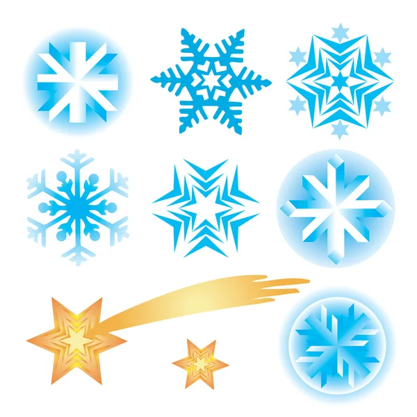Flocons de neige _ étoiles _ de _ Noël — Image vectorielle