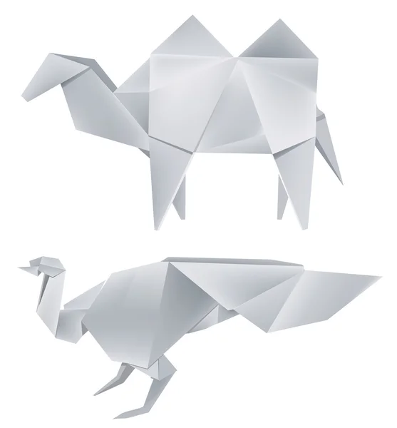 Origami _ peacock _ camel — Image vectorielle