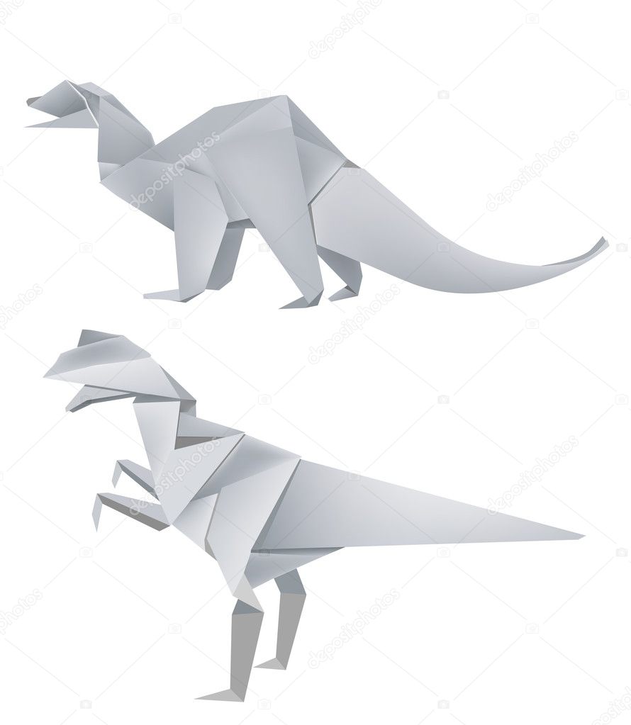 Dinosaur origami imágenes de stock de arte vectorial | Depositphotos