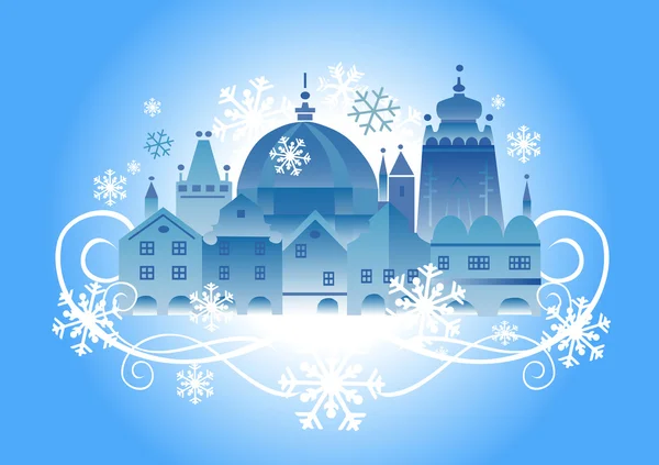 Christmas _town_background — Stock Vector
