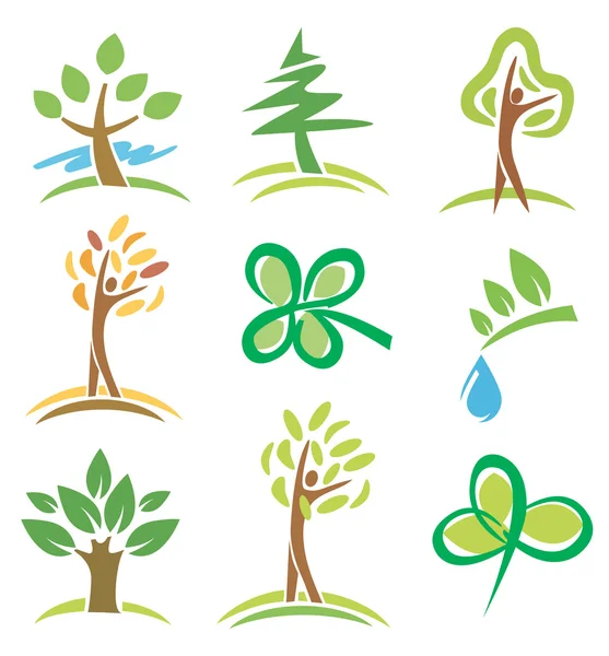 Icônes _ arbres _ plantes — Image vectorielle