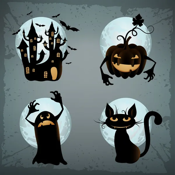 Jogo de personagens de Halloween — Vetor de Stock