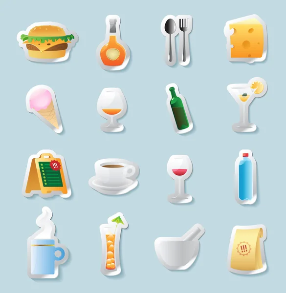 Sticker icons for food and drinks