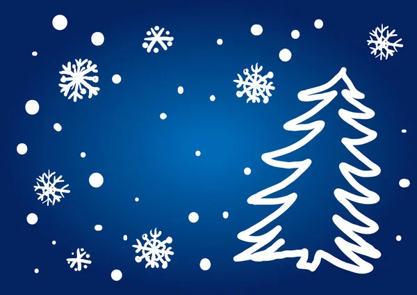 Vánoční strom od ruky (ilustrace) — Stockový vektor