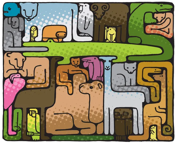 Puzzle animal (illustration ) — Image vectorielle