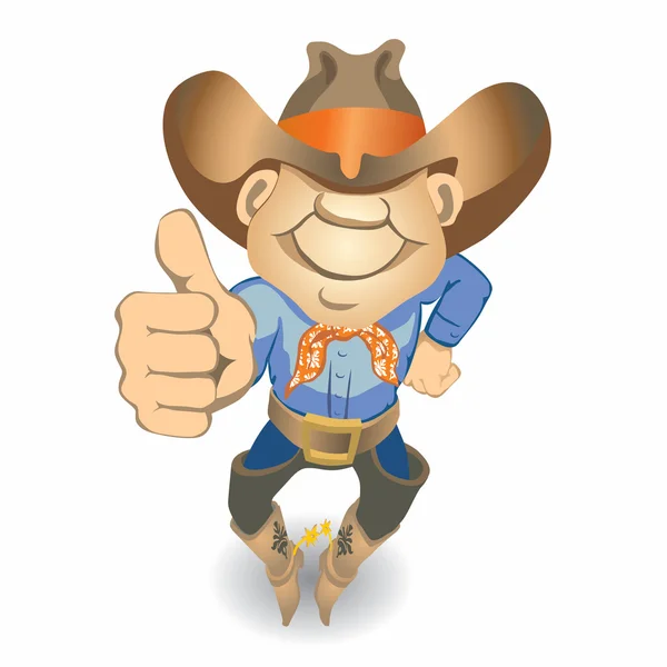 Thumbs Up Cowboy (illustration) — Stock Vector