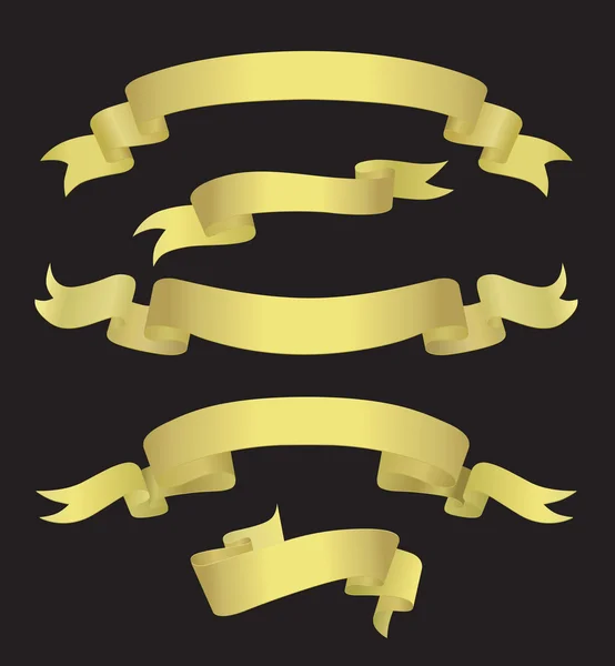 Gouden Banners (illustratie) — Stockvector