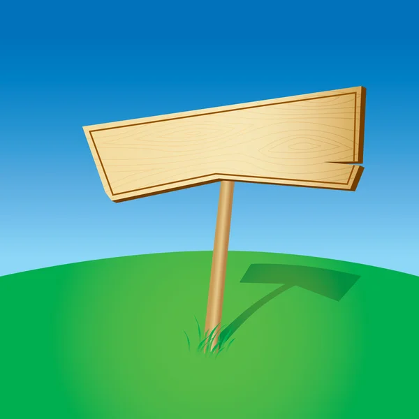 Signo de madera en blanco (ilustración) ) — Vector de stock