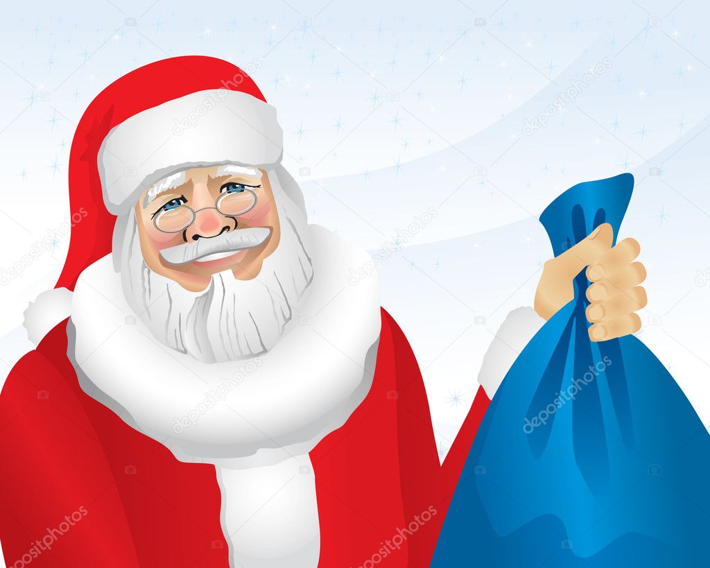 Santa With Presents (illustration)
