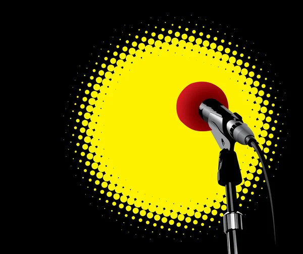 Spotlight içinde mikrofon — Stok Vektör