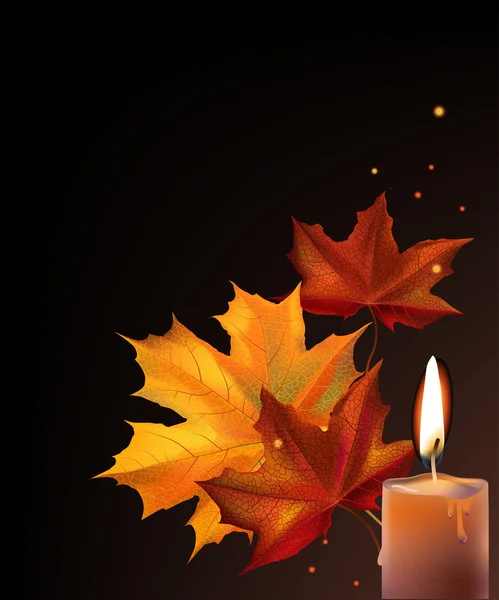 Листья и свечи — стоковый вектор