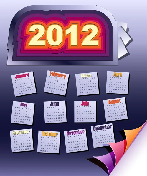 2012 年カレンダー — ストックベクタ