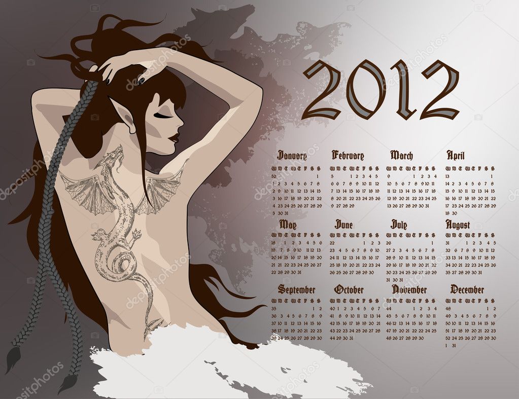 Girl dragon calendar 2012