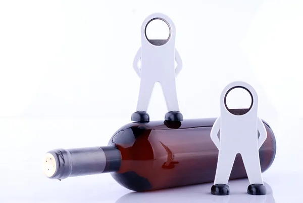 Una bottiglia di vino rosso — Foto Stock