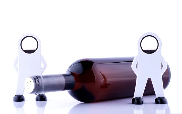En flaska rött vin — Stockfoto