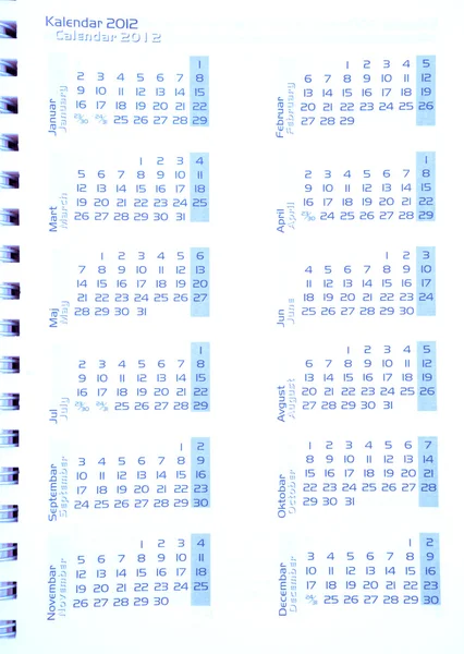 Calendario per il 2012 — Foto Stock
