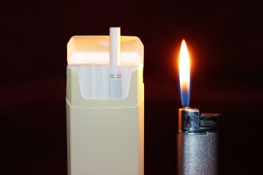 Cigarette and Lighter clipart