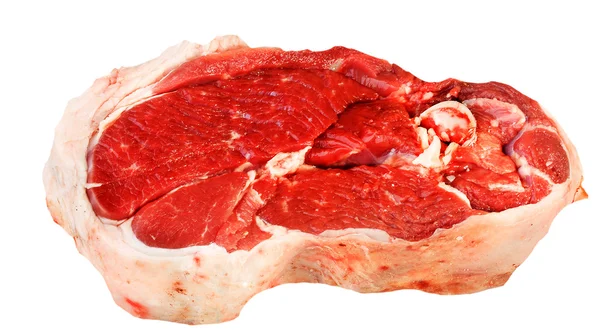 Stek surowe mięso na białym tle — Zdjęcie stockowe