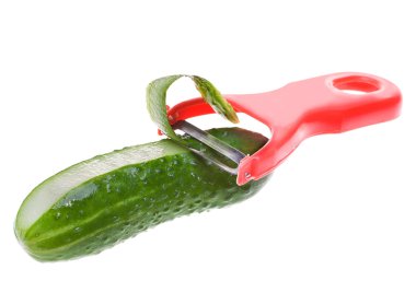 Peeling-off a cucumber clipart