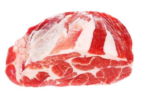 Krvavý a šťavnaté syrové vepřové maso — Stock fotografie