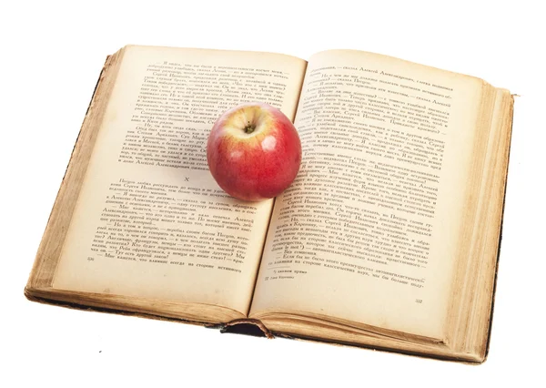 Książka jabłko — Zdjęcie stockowe
