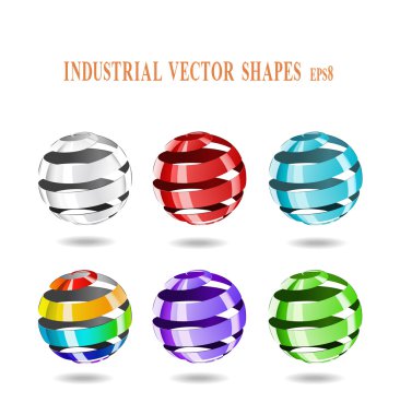 Abstract spiral balls. clipart