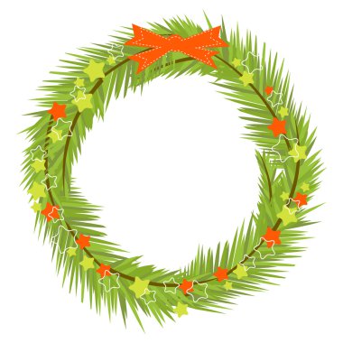 Christmas wreath card template clipart