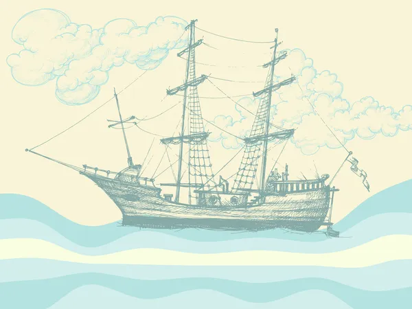 Wzór łódź żeglarstwo — Wektor stockowy