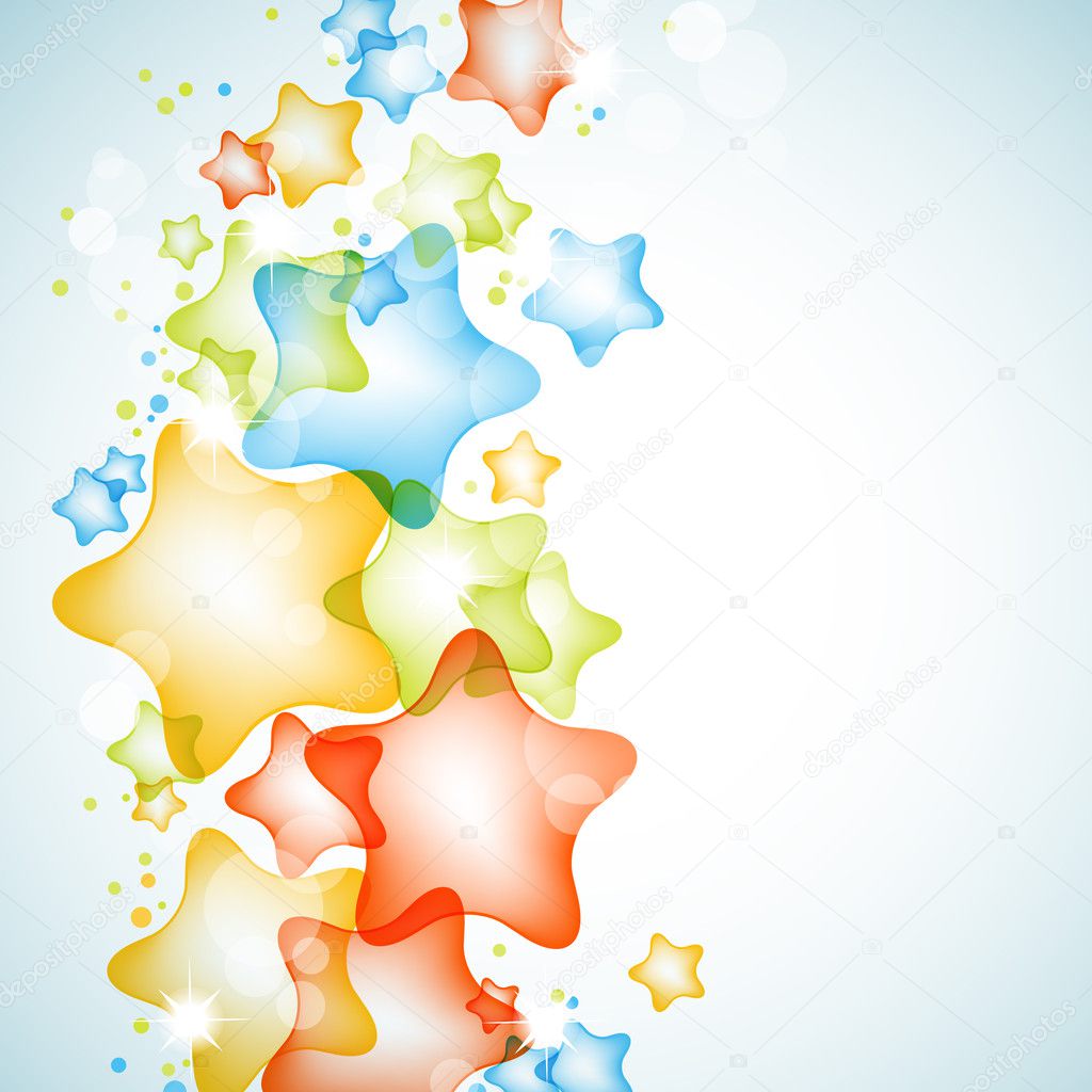 Colorful shiny stars vector background