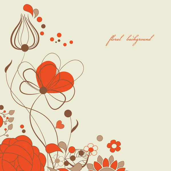 Amour fond floral — Image vectorielle