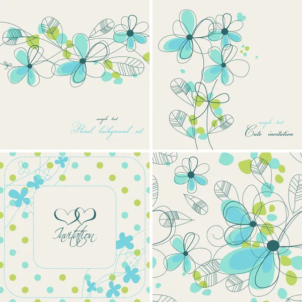 Cute floral backgrounds — Stock Vector