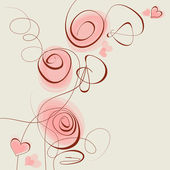 Pink flowers and hearts