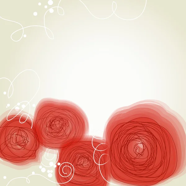 美しい赤い花レトロな背景 — ストックベクタ