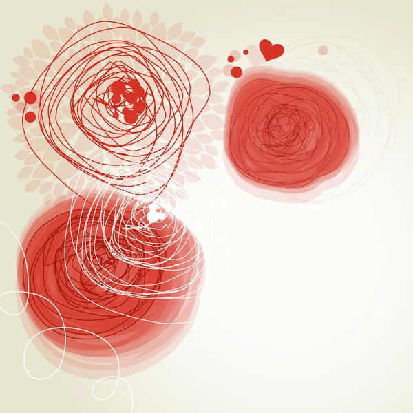 Květiny láska roh dekorace — Stockový vektor