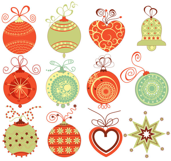 Рождественские украшения в традиционных цветах
