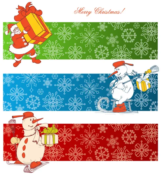 Banderas de Navidad de dibujos animados — Archivo Imágenes Vectoriales