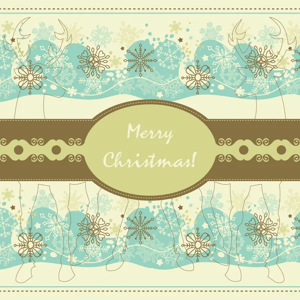Винтажная рождественская открытка — стоковый вектор