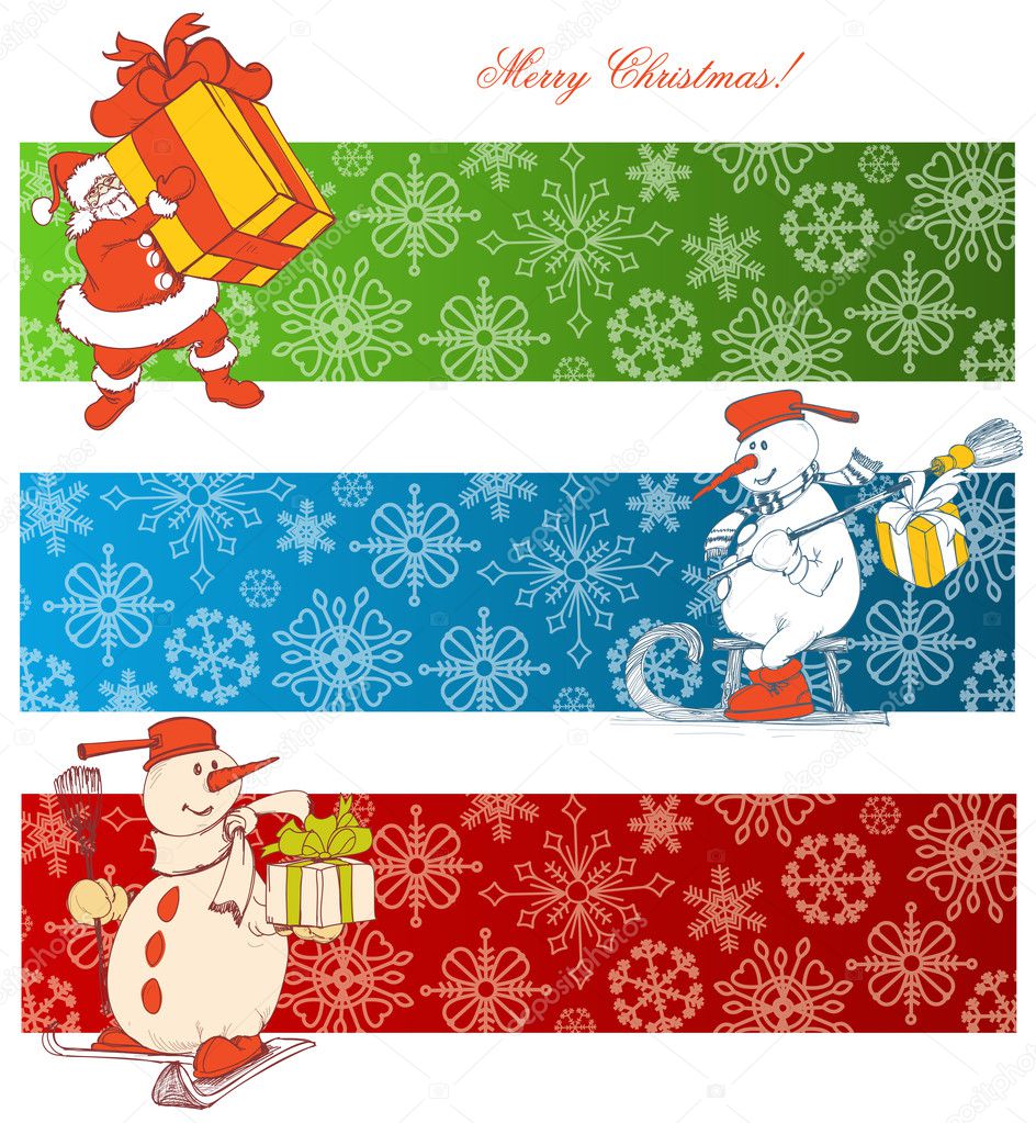 Cartoon Christmas banners