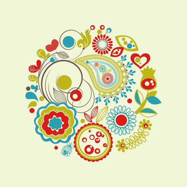 Vecteur cercle floral — Image vectorielle