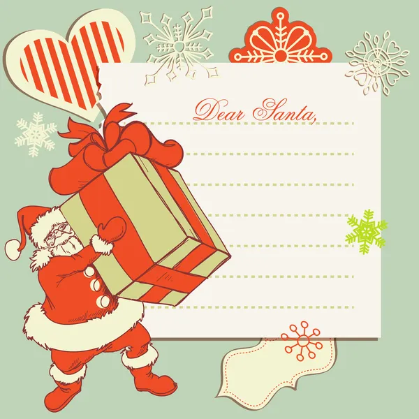 Una lettera a Babbo Natale — Vettoriale Stock