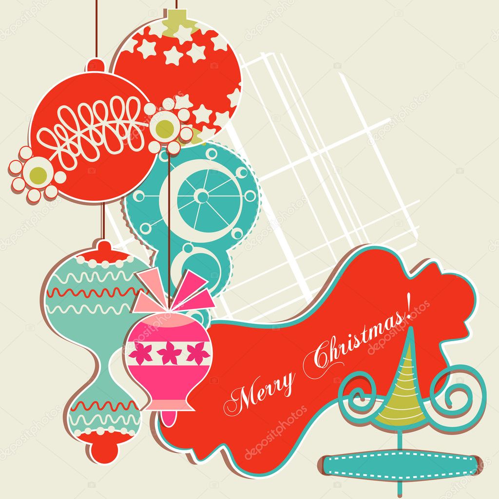 Christmas background, scrap booking elements