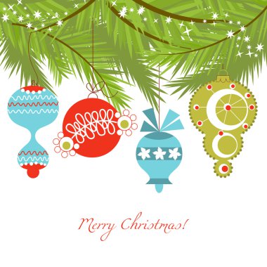 Christmas ornaments vector background clipart