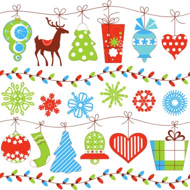 Christmas seamless pattern over white clipart